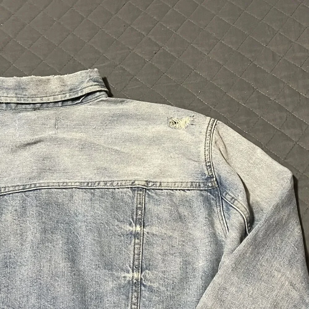 Madewell Oversized Denim Jean Jacket Medium Light Wash Minimalist Streetwear - Picture 13 of 13